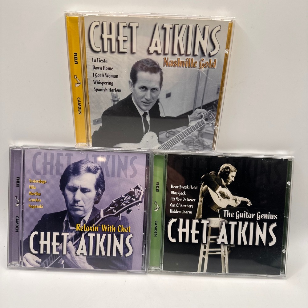 Chet Atkins 3 CD Lot Nashville Gold Relaxin With Chet The Guitar Genius RCA